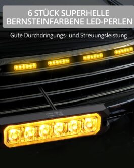 4 x 6 LED Warning Light Front Flash Strobe Light Waterproof IP68 Flashing Light Warning Beacon Flashing Lights Flash Module Warning Light Emergency Light Warning Flashing Light for 12/24 V Truck,