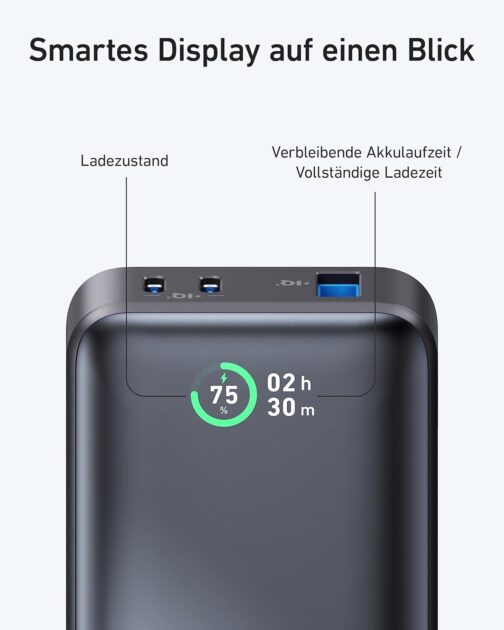 Anker Power Bank 10,000 mAh, 533 PowerCore with Power Delivery Technology (PD 30 W Max. Power), Power IQ 3.0 External Mobile Phone Battery for iPhone 15 Series, iPad, MacBook, Galaxy, Microsoft – Bild 5