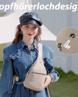 Suweir Sling Bag Women’s Chest Bag PU Leather Crossbody Bag Small Shoulder Bag Stylish Bum Bag Shoulder Bag Sling Backpack for Travel, Cycling, Hiking, Outdoor Sports, Shopping, Apricot 1, messenger