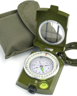 Sportneer Military Marching Compass, Professional Pocket Compass with Carrying Strap for Hunting, Hiking and Outdoor Camping, Waterproof and Shockproof