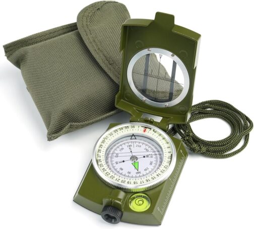 Sportneer Military Marching Compass, Professional Pocket Compass with Carrying Strap for Hunting, Hiking and Outdoor Camping, Waterproof and Shockproof