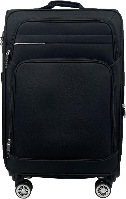 MY TRAVEL BAG Suitcase, Hand Luggage, Fabric Rolling Suitcase, Travel Suitcase, Trolley, Expandable with Twin Wheels (M/L/XL/XXL or Set of 4) Soft Luggage, black, Hand luggage (55 cm), Fabric case – Bild 3