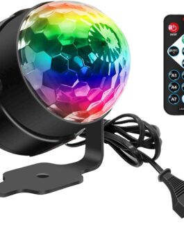 Disco Ball, SEBRUANC Disco Lights LED Music Controlled DJ Party Light 360° Rotating Ball Lights 3W RGB Stage Lights with Remote Control for Home Birthday KTV Christmas 1 Piece