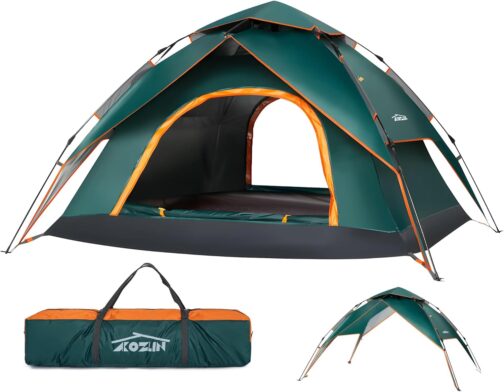 Pop Up Tent 3 People, Camping Tent 4 Person Portal, Portal, Outdoor, Waterproof, Seasons, Waterproof & Windproof Camping Tent with Removable Outer Tarpaulin Camping