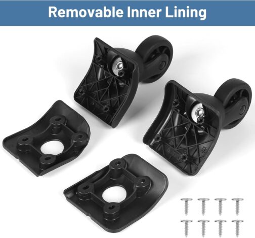 LALAGO 2 Pairs Replacement Wheels for Suitcase, Suitcase Replacement Double Row Wheels, Swivel Castors Left Right, Suitcase Replacement Double Row Replacement Wheels Luggage Suitcase for Luggage and – Bild 7