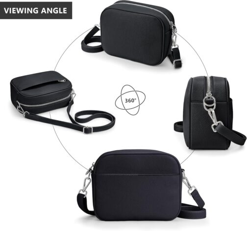 KALIDI Women's Shoulder Bag, Stylish Vegan Leather Wide Strap Crossbody Shoulder Bag with 2 Adjustable Straps for Daily Working, Shopping, Dating, Travel – Bild 6