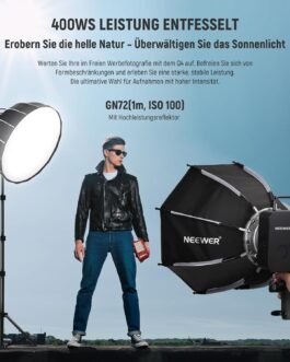 NEEWER Q4 400 Ws 2.4G TTL Studio Flash (New Look), 1/8000 HSS 2800mAh Battery Operated Flash Light Photography Monolight 30W Setting Lamp/400 Full Power Flash/0.01-1.2s Recycling/Bowens Mount