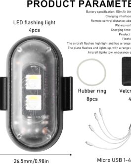 Wireless LED Lights, Pack of 4 LED Flash Light Car, 8 Colours, Waterproof Car Flash Light, Flight Light with Remote Control, Wireless LED Lights for Car, Motorcycle
