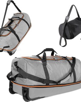 Vomgomfom 110L Uitbreidbare 140L Travel Bag with 2 Inline Ways, Extra Large Opvouwable Duffeltas with Meerdere Handvatten, gray, Roll bag