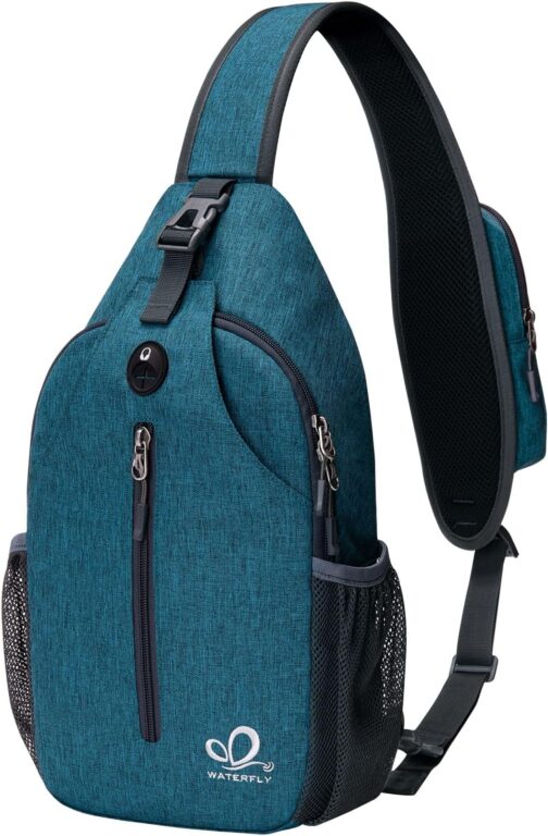 WATERFLY Sling Rucksack, Sling Bag, Shoulder Backpack, Shoulder Bag, Adjustable Strap, Hiking, Chest Backpack for Men and Women