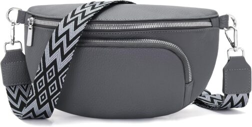 Rorimyth Bum Bag Women's Black Shoulder Bag Women's Small Handbag Women's Crossbody Bag Women's Belt Bag Women