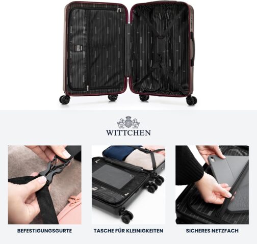 WITTCHEN Skyspeed Line ABS Hard Shell Suitcase Travel Suitcase Trolley Combination Lock Telescopic Handle 4 Wheels, maroon – Bild 5