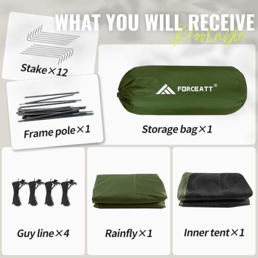 Forceatt Tent 2-3 Person Camping Tent, 2 Doors Waterproof & Windproof 3-4 Season Ultralight Backpack Tent for Trekking, Camping, Outdoor. – Bild 4