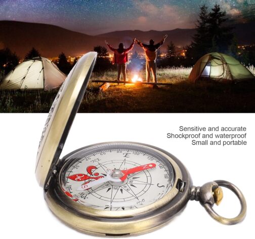 Hiking Compass, Durable, Shockproof, Waterproof, Hollow Camping Survival Tool Made of Brass for Outdoor Navigation – Bild 3