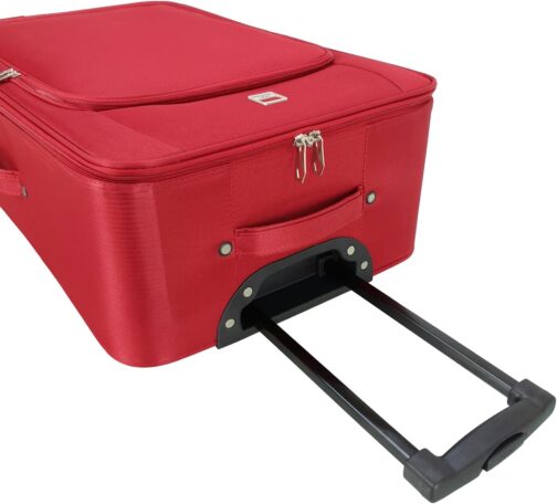 SIGN Fabric Suitcase Trolley, Travel Suitcase, Inline Wheels (Hand Luggage, Medium, Large, Very Large), red – Bild 3