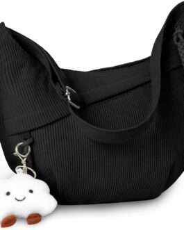 Aucuu Crossbody Bag Women’s Shoulder Bag, Crescent Moon Crossbody Bag, Cord Bag, Casual Shoulder Bag, Hobo Halfmoon Bag with Adjustable Shoulder Strap, Bum Bag Women for Work, Travel, Everyday Use
