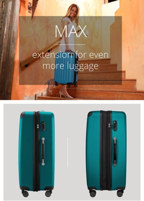 HAUPTSTADTKOFFER - Spree hard shell suitcase, trolley suitcase, travel suitcase, 4 double wheels, Aqua Green, 75 cm Koffer – Bild 8