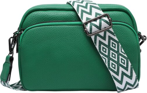 ZOUIQSS Damen Umhängetasche Leder Raute Frauen Crossbody Schultertasche Metallknopf Handtasche mit verstellbaren Schultergurten