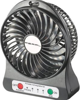 PEARL Battery Table Fan: 2-in-1 Battery Table Fan with LED Light, 1300 mAh (Mini Fan, Mini Table Fan, Small Battery)