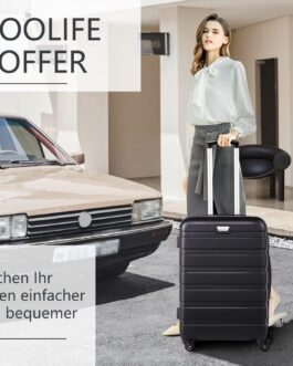COOLIFE Hard Shell Suitcase Trolley Suitcase, Travel Suitcase, Board Case, Hand Luggage with TSA–Lock and 4 Wheels, darkblue