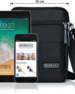 Rivacci Men’s Small Crossbody Bag for Men – Sport and Travel – Small Shoulder Bag Vintage for Smartphone iPhone Gift for Men