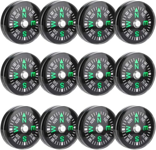 DEWIN Pocket Compass, Pack of 12, 20 mm Mini Pocket Oil Compass for Hiking, Camping, Outdoor Activities, Accessories – Bild 9
