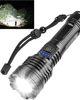 Chasinglee Rechargeable Torch 500,000 High Lumen Super Bright LED Flashlight with Battery and USB Cable, Powerful Portable Tactical Torch, 5 Modes for Camping Emergency Reading