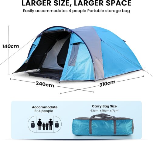 BlueWood Dome Tent Camping Tent for 3-4 People – Bild 2
