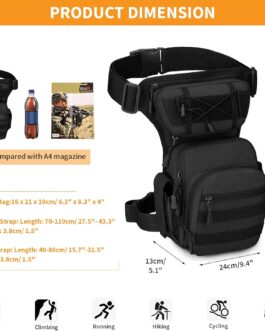 Huntvp Tactical Leg Bag, Military Leg Bag, Molle Waist Bag, Sport Tactical Leg Bag, Army Leg Pockets Waterproof Belt Bag, Tool Bag for Leg Men, Women, Motorcycle, Hiking, Outdoor