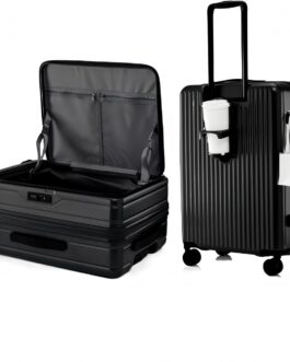 yuweijie Suitcase Trolleys Lightweight ABS + PC Hand Luggage Hard Shell Suitcase Trolley Suitcase Travel Suitcase Expandable TSA, 4 Wheels, black, S, Multifunctional and lightweight case