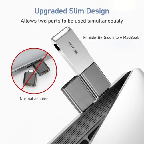 Basesailor USB C to USB Adapter Pack of 3, Thunderbolt 4 5 USBC Male to USB Female OTG Adapter, Type A Stick Converter Accessory for Apple MacBook Pro Air, iPhone 16 16e 15 Max, iPad, Samsung Galaxy – Bild 3
