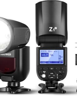 NEEWER Z1-C TTL Flash Speedlite Round Head Flash Light for Canon DSLR Cameras, 76Ws 2.4G 1/8000s HSS, 10 Levels LED Adjustment Lamp, Speedlight with 2600 mAh Lithium Battery, Recycling in 1.5s Flash