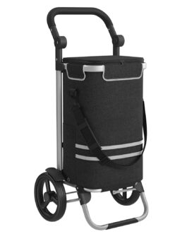 Songmics KST02 Folding Shopping Trolley with Cooling Compartment Multifunctional Shopping Trolley with Reflectors Shopper Hand Trolley Removable Bag Wheels