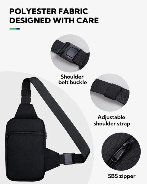 WATERFLY Shoulder Bag Crossbody Chest Bag Shoulder Bag: Sling Bag Men's Small Handbag Crossover Crossbag Shoulder Men Mobile Phone Belly Sports Hiking – Bild 3