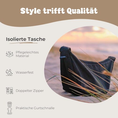 Yelobåg Isolierte Umhängetasche | Festival Moon Bag | Crossbody sling bag wasserfest | Stylische Schultertasche mit verstellbarem Gurt | Bauchtasche mit Isolierung | Unisex Handtasche – Bild 6