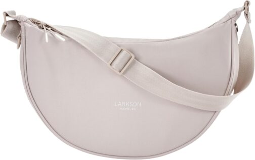 LARKSON Crossbody Bag for Men and Women - Solveig Medium - Shoulder Bag in Half Moon Style - Semi-Circular Shoulder Bag - Moon Bag Design - Water-Repellent, sand, Unit size, Minimal