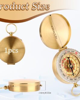 PBUSPU Outdoor Compass Hiking Portable with Luminous Numerals, Waterproof Compass Golden for Camping, Hiking, Hunting and Outdoor Activities