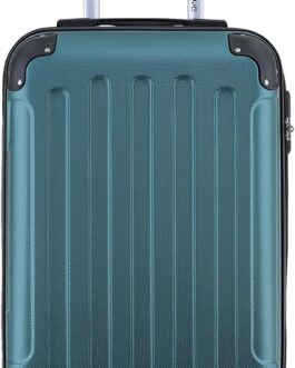 Beibye Hard Case Suitcase Trolley, Travel Suitcase, Combination Lock, 4 Twin Wheels, Forest green