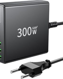 FINIBO USB C Charger 300 W: 7-Port USB Fast Charger Multiple with 4 USB-C and 3 USB-A, USB C Charger Multiple Dual PD PPS Charger USB C for MacBook Pro/Air, iPad Pro/Air, Sumsung (Black)