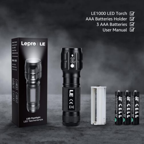 LE LED Torch Small, LE1000 Extremely Bright Zoom-able Mini Torches Battery Operated for Children, Portable, Waterproof Torch, Torch for Camping, Outdoor, Hiking, Emergencies – Bild 7
