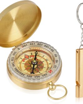 Camping Survival Compass Hiking Survival Compass Glow in the Dark Compass for Camping Hunting Outdoor Camping Survival Compass Hiking Survival Luminous Compass with Whistle for Camping