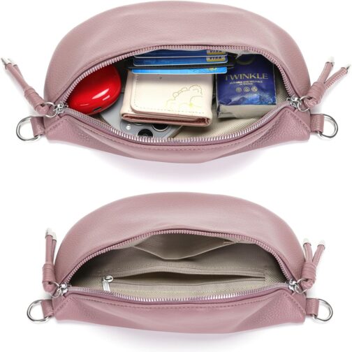 YISUOHOOM Bum Bag Women's Shoulder Bag Small Crossbody Bag Vegan Leather Chest Bag Small Handbag, purple-v1, Unit size, Shoulder bags – Bild 5