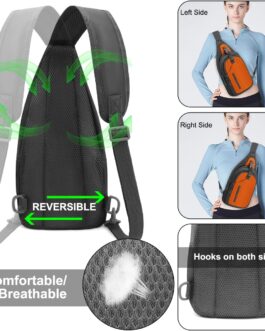 REETEE Lightweight Chest Bag Sling Shoulder Backpacks, Chest Bag Men’s with Adjustable Shoulder Strap, Shoulder Bag Crossbody Bag Backpack for Outdoor Sports, Cycling, Dog Hiking, orange, M, leisure
