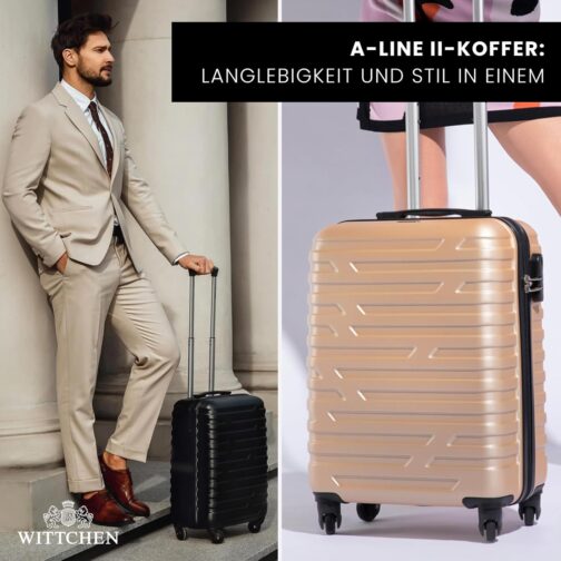 Wittchen Sturdy Suitcase, Trolley, Hand Luggage, Cabin Case. Dimensions: 54 x 39 x 23 cm. Capacity: 38 L. Weight: 2.8 kg. ABS, gold – Bild 10