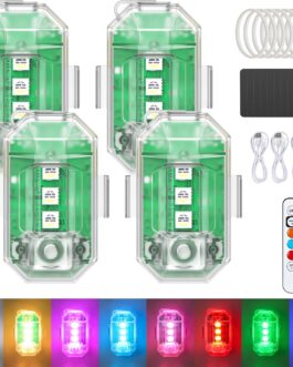 Pack of 4 Wireless Car LED Flash Lights Battery with Remote Control, 8 Colours High Bright Flash Light for Car, Drone, Truck, Motorcycle, Bicycle