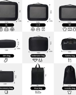 Prezon Packing Cubes for Suitcase 10 Set, Lightweight Luggage Packing Organiser Packing Cubes for Travel Accessories