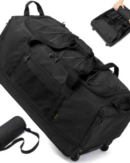Laripwit Foldable Travel Bag with Wheels Large XXL 130-170L Expandable Weekend Hand Luggage Men Women Roll Bag, black, Travel, camping, sports and fitness, plane checked, storage