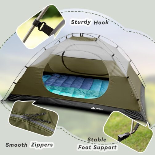 Forceatt Zelt 2-4 Personen Camping Wasserldicht 3-4 Saison,Ultraleicht Zelte Mit Kleinem Packmaß, Kuppelzelt Sofortiges Aufstellen Für Trekking, Outdoor, Festival – Bild 4