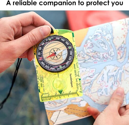 1 Piece Fluorescent Green Compass and 2 Pieces Silver Whistle Outdoor Accessories Hiking Compass Mini Compass Camping Gear Kids Compass Portable Compass – Bild 6