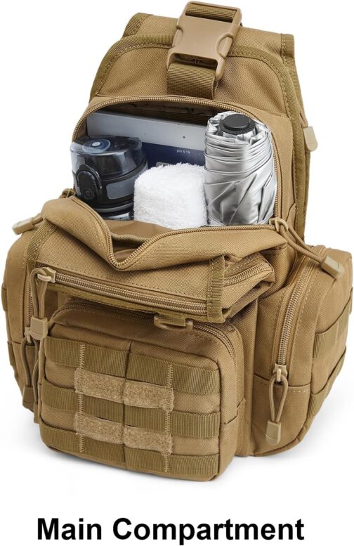 G4Free Tactical Chest Bag Military Shoulder Bag Chest Sling Pack Molle Army Crossbody Bag Military Shoulder Bag Single Strap Backpack for Travel Hiking Camping Trekking – Bild 5